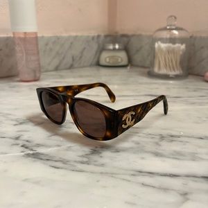 Chanel CC Logo Quilted Frame Sunglasses